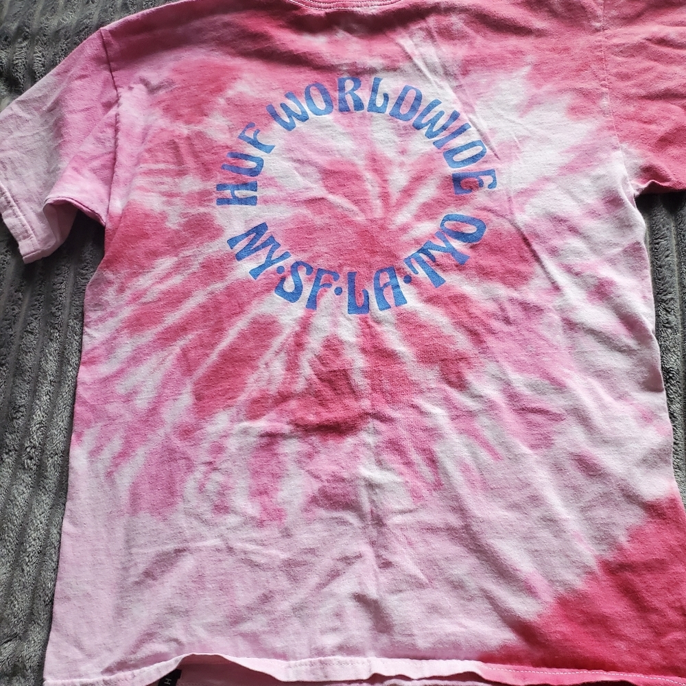 pink tie dye huf tee